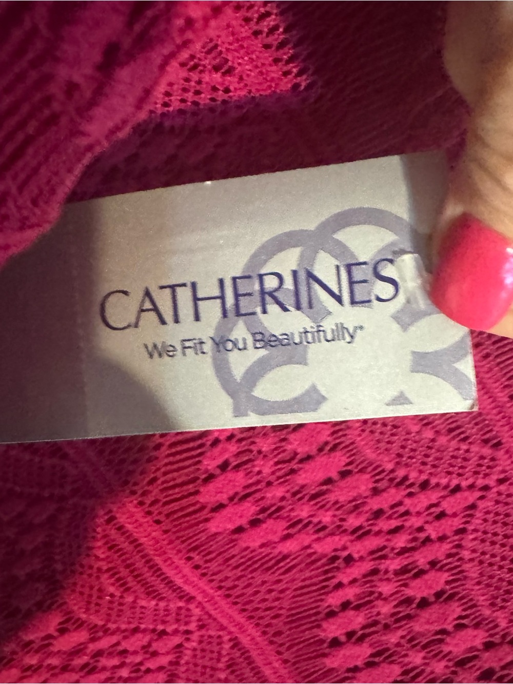 NWT Gorgeous Catherine's Deep Berry Lace Overlay Top  PLUS: 1X  #K - Picture 8 of 9